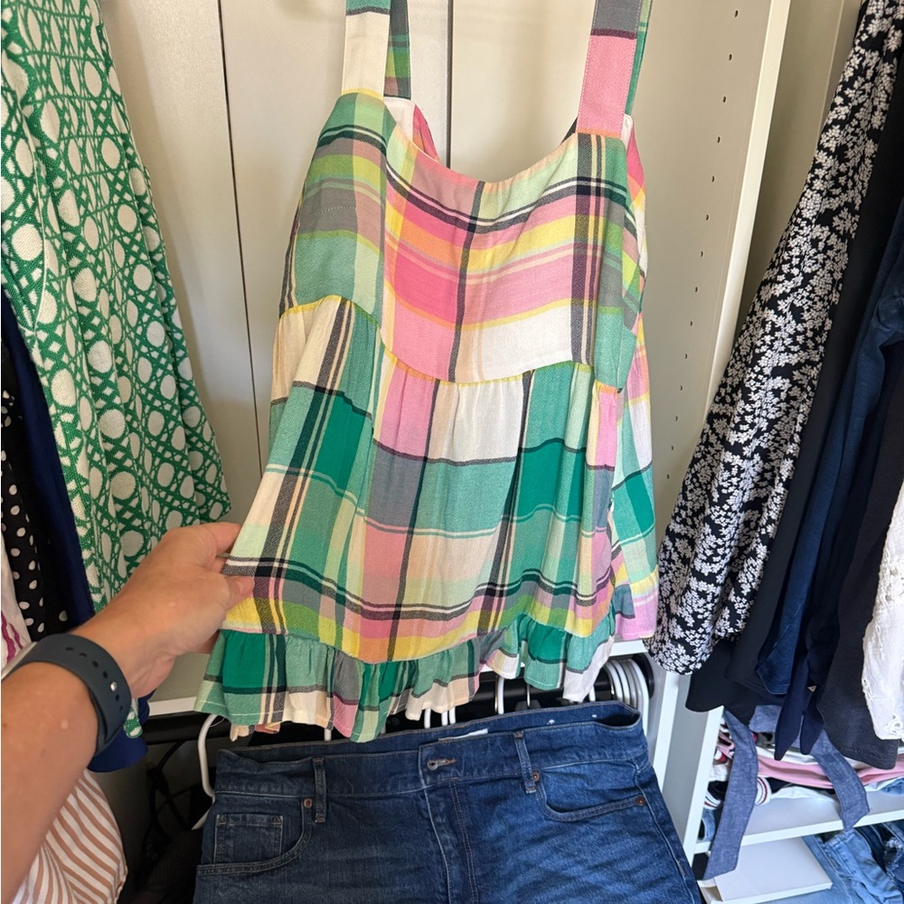 LOFT Colorful Plaid Camisole